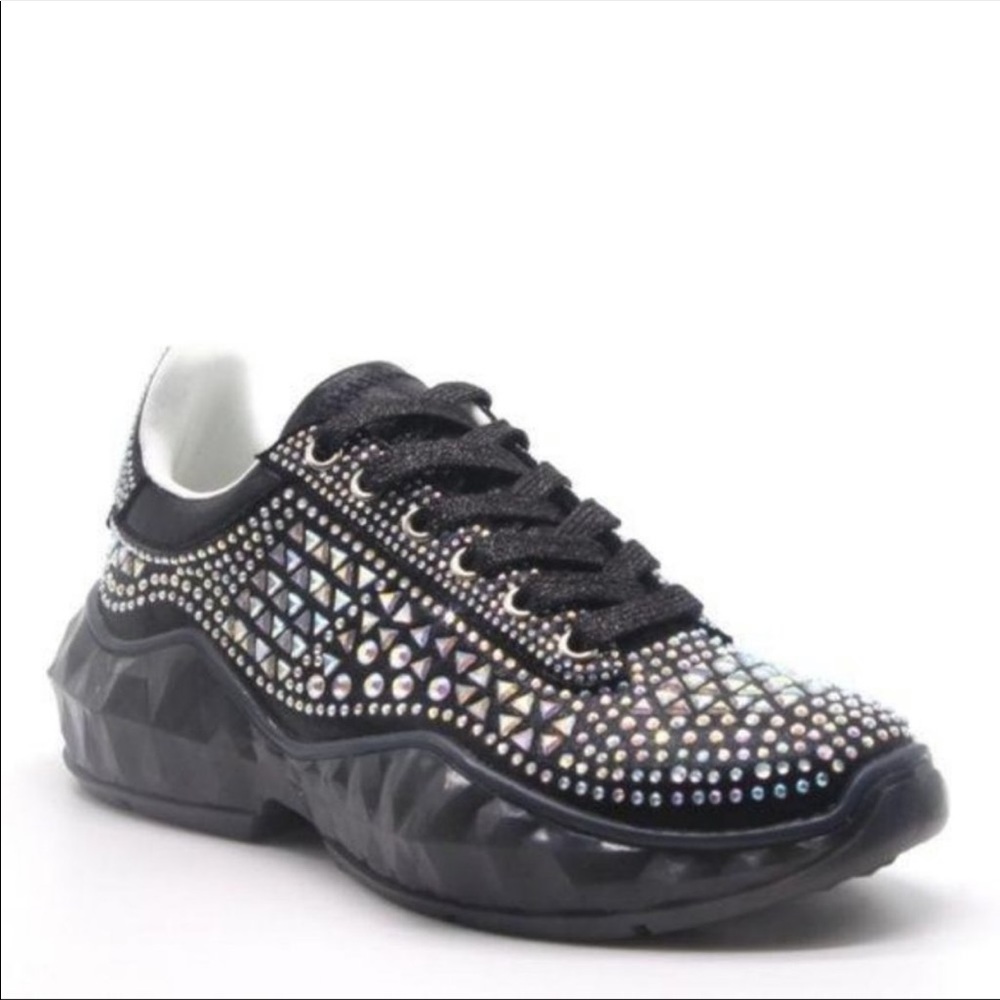 ⭐️Embellished Bling Sneakers in Black⭐️ - Picture 3 of 6
